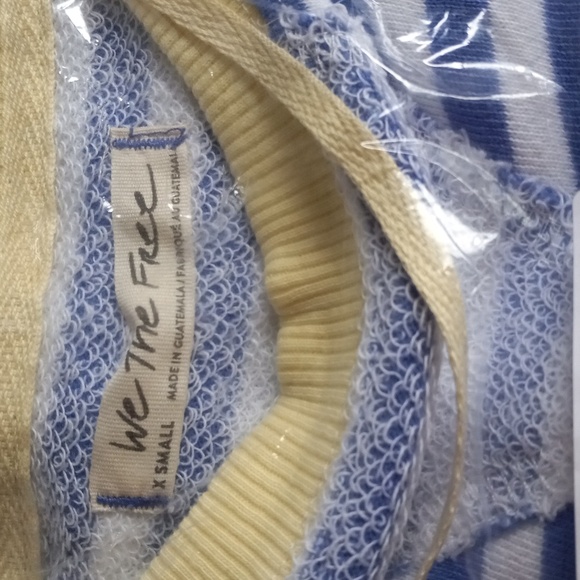 NWOT Free People Classic Striped Oversized Crewneck - Picture 6 of 7